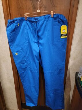 NWT Spread Good Cheer Scrub Pants Royal Blue Sz 3XT F-7